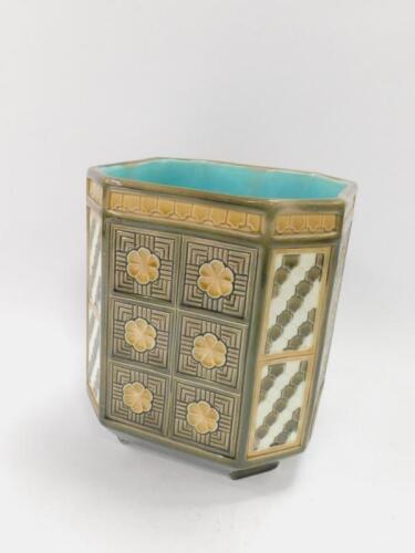 A Wedgwood late 19thC majolica jardiniere