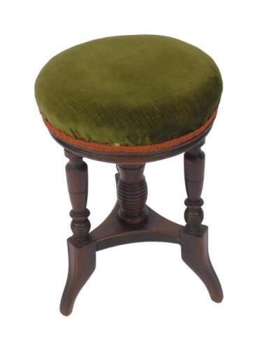 A Victorian mahogany piano stool