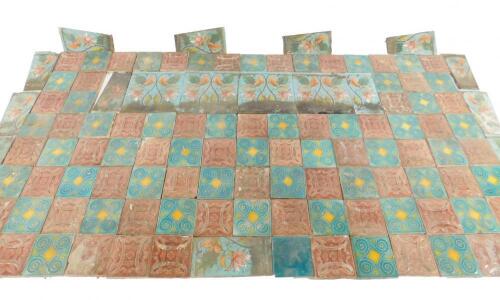 Victorian and later pottery fireside tiles