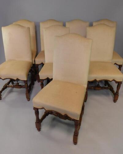 A set of eight William & Mary style oak single dining chairs