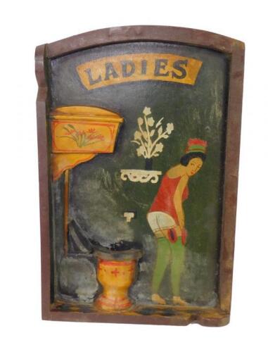 A wooden wall sign