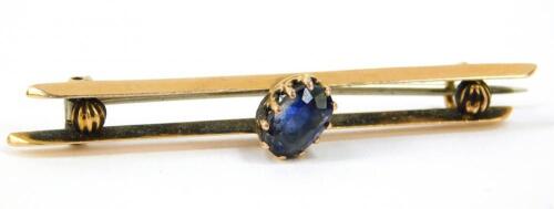 A gem set bar brooch