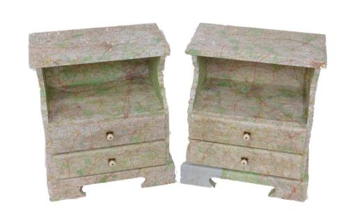 A pair of oak bedside chests