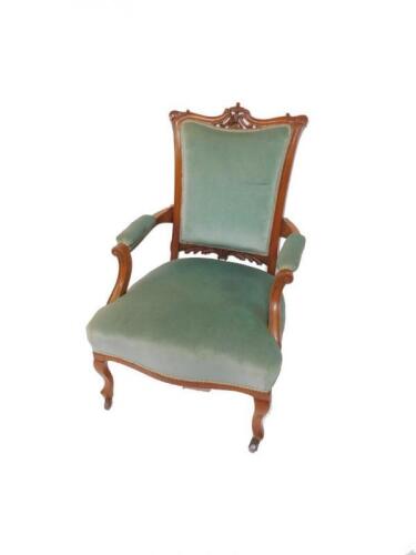 A Victorian walnut armchair