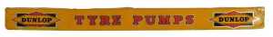 A DUNLOP TYRE PUMPS metal advertising sign, 46cm x 4cm. (AF)