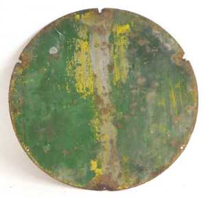 A NATIONAL CYCLES UNION LTD circular enamel advertising sign, black ground with yellow lettering,... - 3