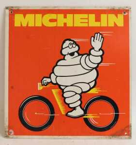 A MICHELIN advertising poster, on plastic board with vinyl wrap, blue ground depicting the... - 3