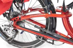 An ICE Sprint 1 recumbent tricycle, on a red frame model 4130, with cat eye micro wireless CC-MC... - 7