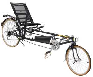 A Peer Gynt by Radius recumbent bicycle, with Radius Minster mesh seat, and luggage rack, 207cm...
