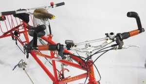 A Cyclon 3x2 tandem trike, with a red painted frame, Sellem Italia Turbo front seat and Selle... - 4