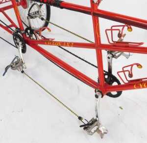 A Cyclon 3x2 tandem trike, with a red painted frame, Sellem Italia Turbo front seat and Selle... - 6