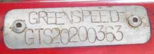 A Greenspeed recumbent tricycle, with a red frame, with Greenspeed labelling, having an Optima... - 8