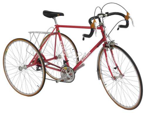 A Reynolds tricycle, the red model 531 frame with Barron advertising, having racing style...