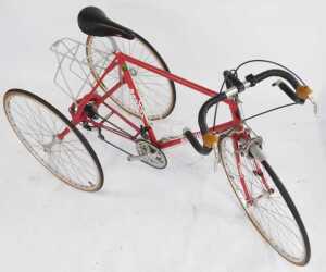 A Reynolds tricycle, the red model 531 frame with Barron advertising, having racing style... - 3