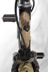 A 20thC lady's bicycle, the painted black frame with chrome handlebars, a Brooks leather seat,... - 6