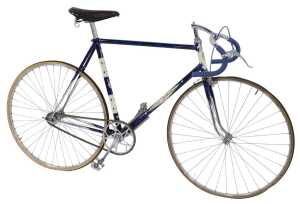 A James Fothergill of Liverpool bicycle, the Royal blue and cream banded frame with applied...