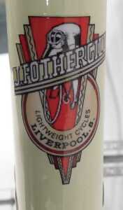 A James Fothergill of Liverpool bicycle, the Royal blue and cream banded frame with applied... - 6