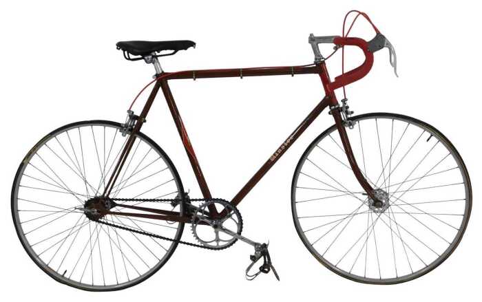 A Minister Cycles bicycle, the brown frame, with GB handlebars and brakes, and a Mansfield...