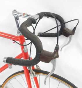 A Dayton Cycle bicycle, with a red frame and crest, Velrome chrome handlebars and Universal... - 3