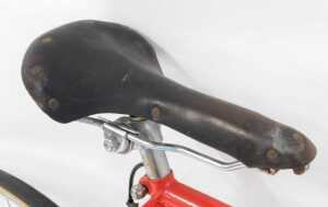 A Dayton Cycle bicycle, with a red frame and crest, Velrome chrome handlebars and Universal... - 4