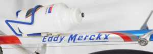 An Eddy Merckx bicycle, with a red, blue and white Columbus SL frame, with applied labels and... - 6