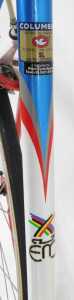 An Eddy Merckx bicycle, with a red, blue and white Columbus SL frame, with applied labels and... - 7