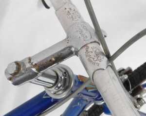 A Carpenter bicycle, the blue frame with M Kit chrome handlebars, Universal Super 68 brakes, and... - 3