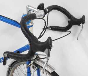 A Mercian Cycles bicycle, the blue and white painted Reynolds 531 frame with applied crests and... - 3