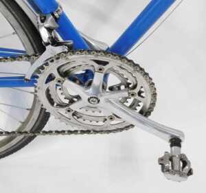 A Mercian Cycles bicycle, the blue and white painted Reynolds 531 frame with applied crests and... - 6