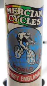 A Mercian Cycles bicycle, the blue and white painted Reynolds 531 frame with applied crests and... - 7