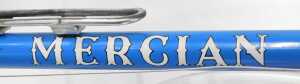 A Mercian Cycles bicycle, the blue and white painted Reynolds 531 frame with applied crests and... - 8