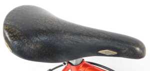 An Olagnero bicycle, the red Columbus Cara frame, with bound handlebars and Shimano 105 brakes,... - 5