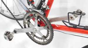 An Olagnero bicycle, the red Columbus Cara frame, with bound handlebars and Shimano 105 brakes,... - 6