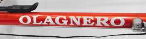 An Olagnero bicycle, the red Columbus Cara frame, with bound handlebars and Shimano 105 brakes,... - 7