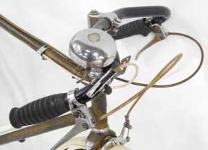 A Rudge Pathfinder bicycle, the gold finish frame with painted detail and Judge badge, with a... - 3