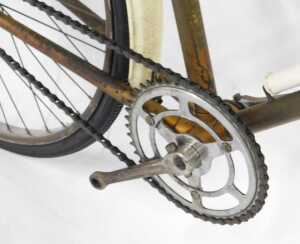 A Rudge Pathfinder bicycle, the gold finish frame with painted detail and Judge badge, with a... - 4