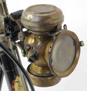 A BSA lady's bicycle, the black frame with gold and red painted line decoration, mounted with a... - 5