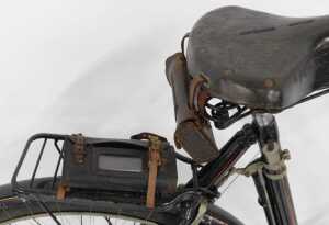 A BSA lady's bicycle, the black frame with gold and red painted line decoration, mounted with a... - 9