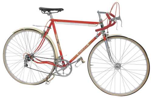 A Hetchins Experto Crede bicycle, on a red painted frame with Hetchins crest, with GB 537 chrome...