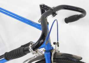 A Saxon bicycle, the blue frame with blackened handles, with Shimano brakes, lacking seat and... - 3