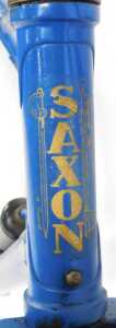 A Saxon bicycle, the blue frame with blackened handles, with Shimano brakes, lacking seat and... - 4