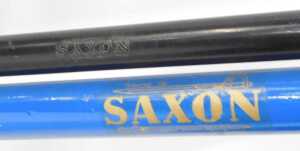 A Saxon bicycle, the blue frame with blackened handles, with Shimano brakes, lacking seat and... - 5