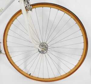 An L Ephgrave bicycle, the cream painted frame, bearing Olympic torch and rings, with Philippe... - 8