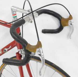 A Delta Sportive bicycle, the red bicycle frame with Zeus brakes, and a Cinelli leather seat, on... - 3