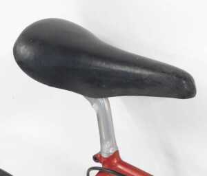 A Delta Sportive bicycle, the red bicycle frame with Zeus brakes, and a Cinelli leather seat, on... - 5