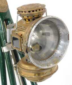 A late 19thC Dursley Peterson bicycle, the green painted frame with a cream woven and sprung... - 4