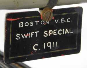 An early 20thC Boston VVC Swift Special bicycle, the black frame stamped Swift, mounted with a... - 3