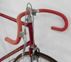 A LH Brookes bicycle, with a red frame, chrome handlebars and a Wrights leather seat, Chater-Lea... - 3