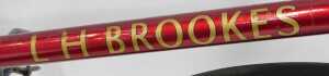 A LH Brookes bicycle, with a red frame, chrome handlebars and a Wrights leather seat, Chater-Lea... - 4