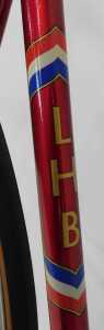 A LH Brookes bicycle, with a red frame, chrome handlebars and a Wrights leather seat, Chater-Lea... - 5